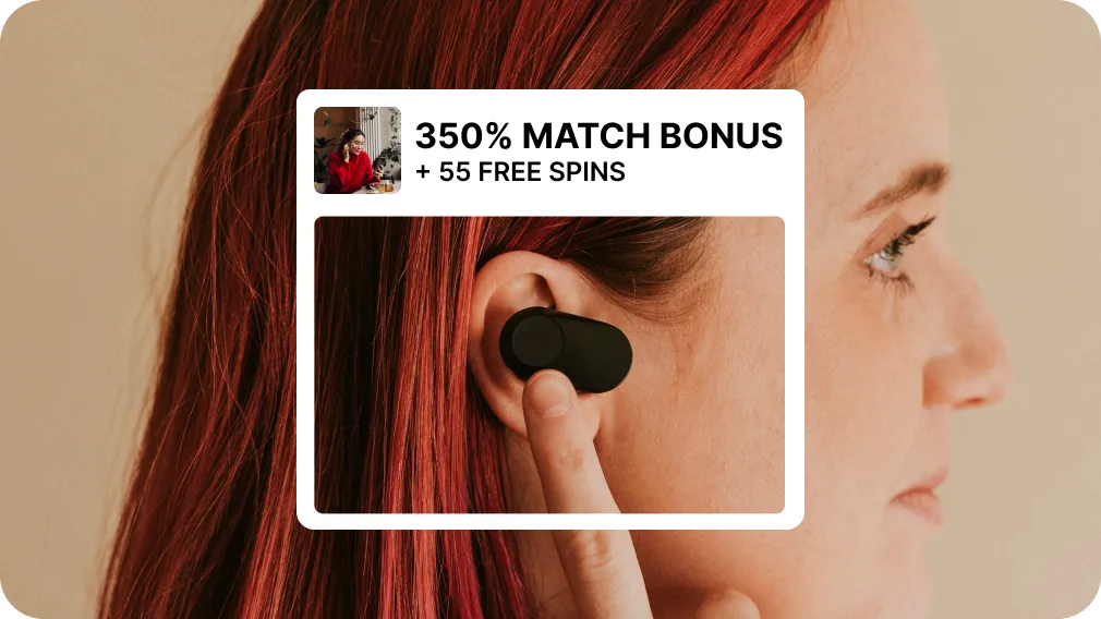 An in-page push ad overlaid on a lifestyle photo