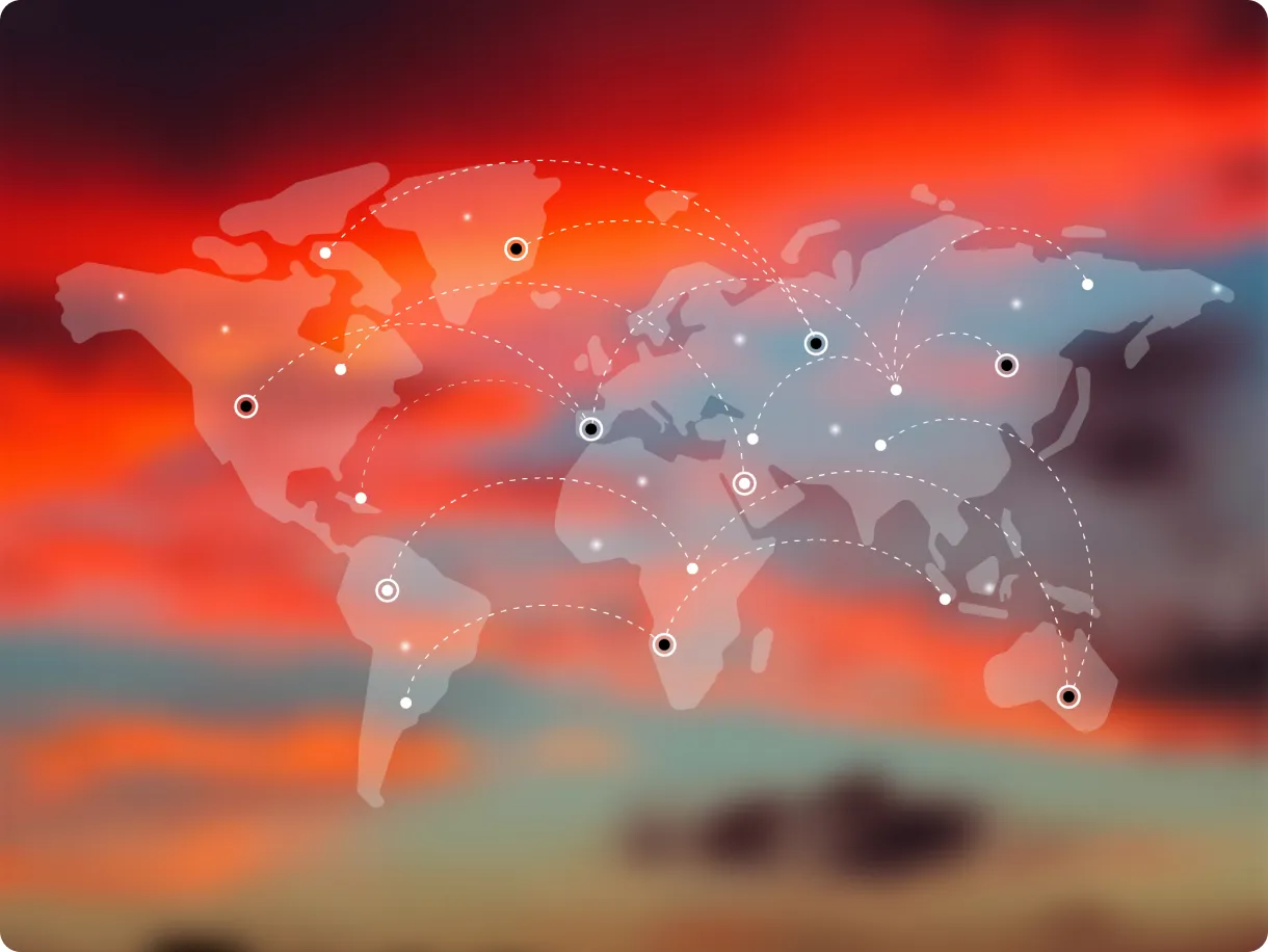 A world map showing top GEOs for in-page push traffic