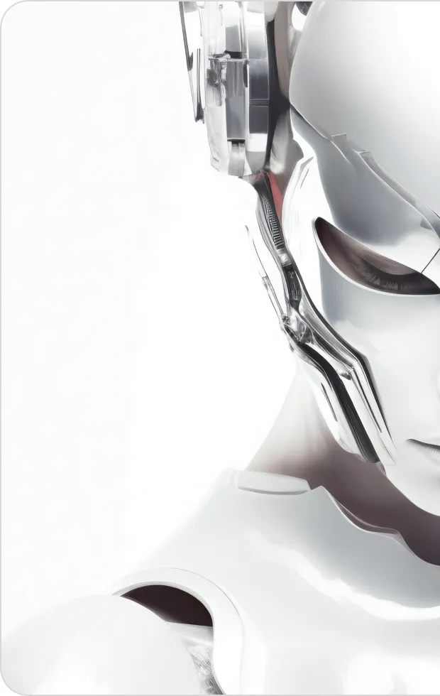 A white humanoid robot representing bot-free traffic protection