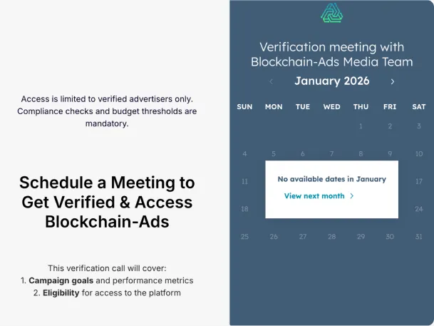 A calendar scheduling dialog for booking a verification call within working hours